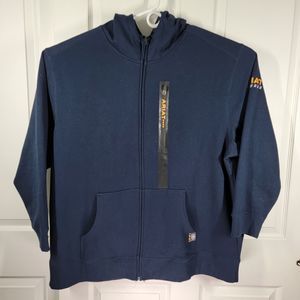 Ariat® Men's 3XL Rebar Blue Full-Zip Embroidered Logo Hoodie NWOT
